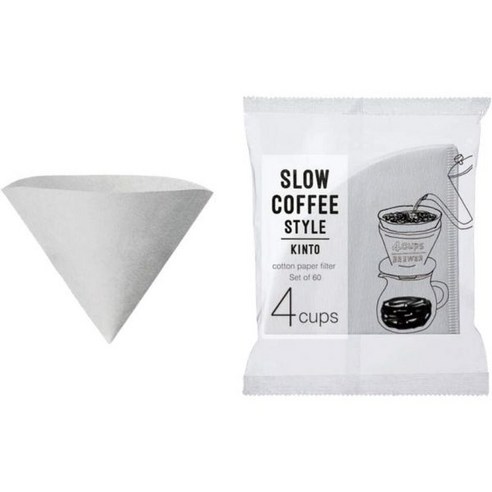킨토 SCS 27634 면지 필터 4컵 커피 핸드드립, W120×D130mm_For 4 cups