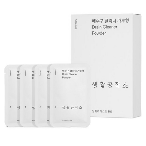 생활공작소 배수구 클리너 가루형 4p, 160g, 1개