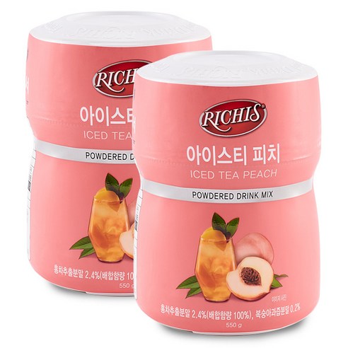 리치스 아이스티 피치 -카페 파우더, 550g, 1개입, 22개