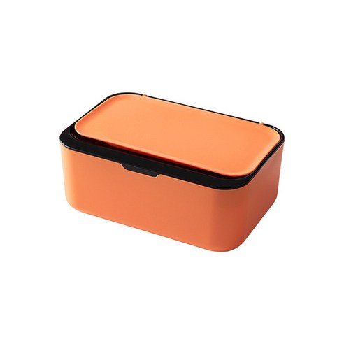 FREELIFE 물티슈 상자 데스크탑 종이 보관함 디스펜서 홀더 방진 뚜껑 포함, 1개, Orange Black-793