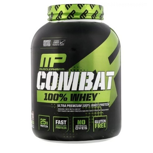 Musclepharm 컴뱃 웨이 프로틴 파우더 드링크 믹스 유청 단백질 분말 초콜릿 밀크 2278g 2팩, 2.278kg, 2개