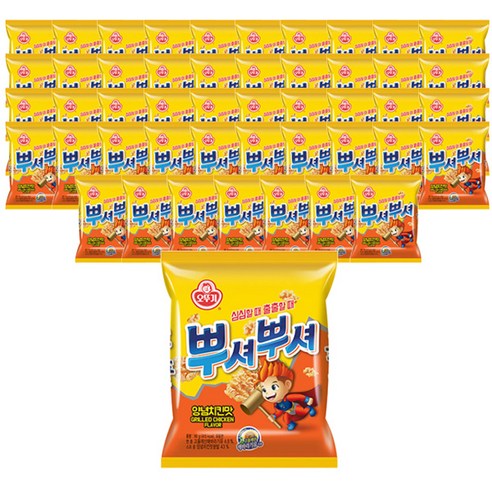 오뚜기 삼양 뿌셔뿌셔 라면스낵 양념치킨맛, 90g, 12박스