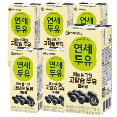 연세두유 뼈를 생각한 고칼슘 두유 검은콩, 180ml, 48개