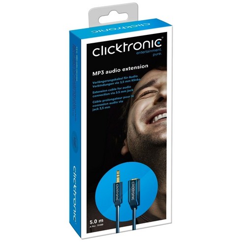 Clicktronic 3.5mm 미니 스테레오 연장 오디오케이블 Aux, 3m