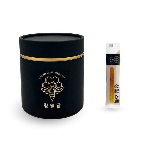 청밀당 꿀 스틱 간편 원통 세트 베트남 야생화 자연 벌꿀 100%, 60개, 10g