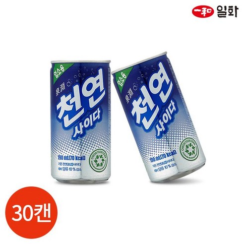 일화 천연사이다 190ml x 30캔, 30개