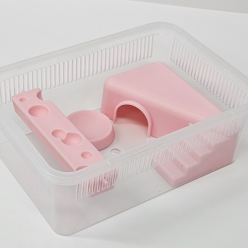 크레마루 치즈 사육장 JIF 적재형 케이지 풀세트, 1개, 핑크