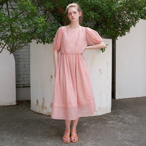 289616 [올리브데올리브] 시어소재 볼륨 소매 원피스 OW3MO5770