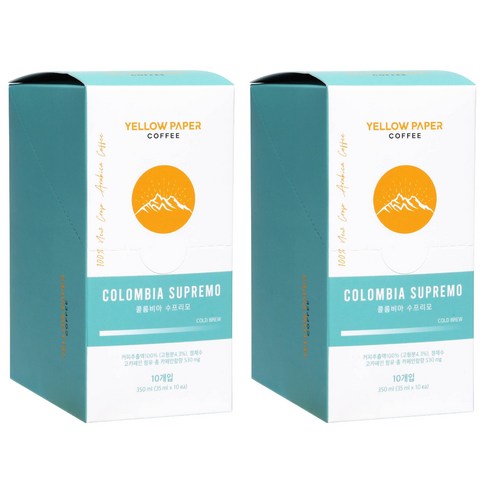 옐로우페이퍼커피 더치커피원액 파우치 타입 콜롬비아, 35ml, 2개