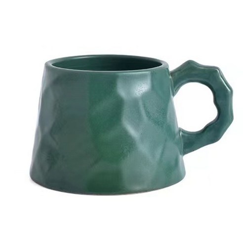 YSHOULD일본식 빈티지 무광 머그컵 350ml 1개, 다크그린