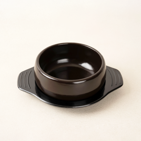 진뚝배기 해피정코리아 알밥기 A 1호 + 멜라민받침 1호 세트, 12cm, 1개