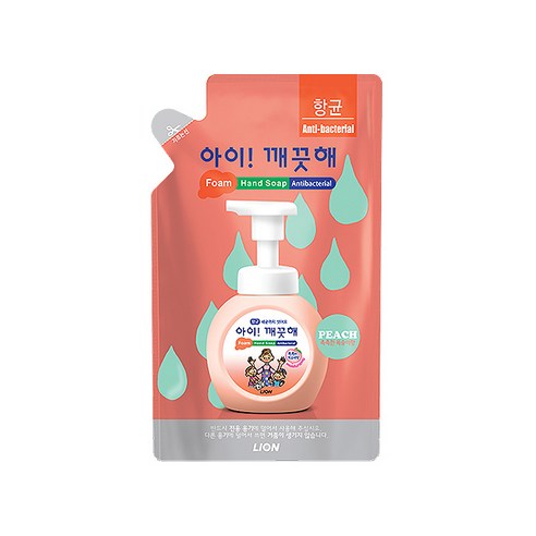 아이깨끗해 복숭아 리필 용기, 1개, 200ml