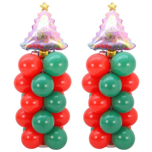 파티짱 크리스마스 풍선 기둥 스탠드 세트 장식, 2개, 라벤더 트리