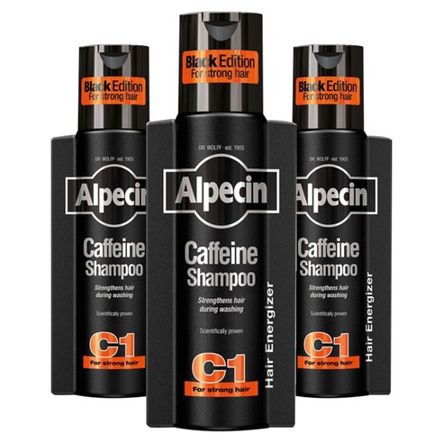 알페신 C1 카페인 샴푸 블랙 스트렝스 에디션, 3개, 250ml