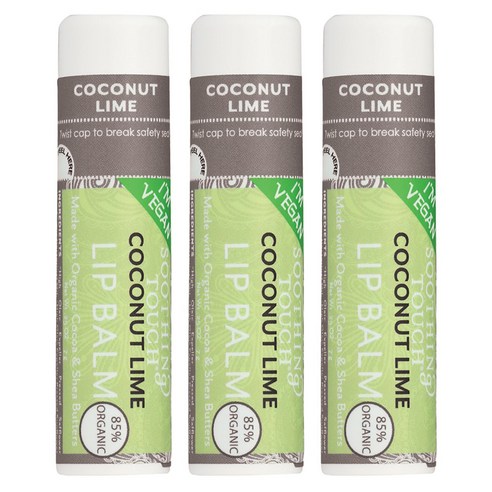 수딩터치 립밤 7g, 3개, Coconut Lime