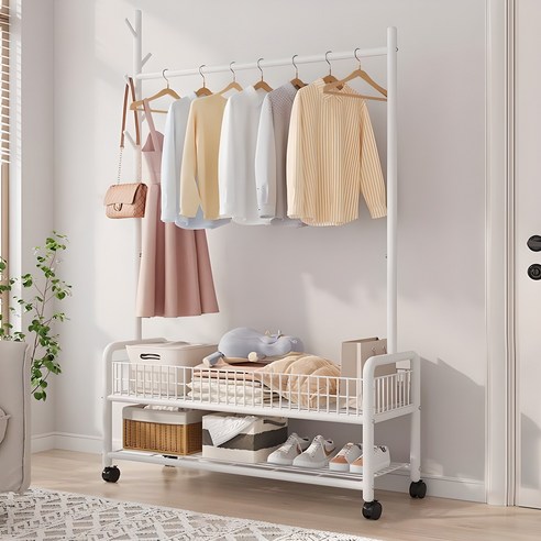 Zuge 튼튼한 이동식 행거, 화이트