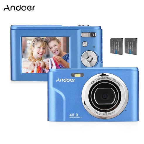 Andoer 48MP IPS패널 디지털 카메라 1080P, 퍼플