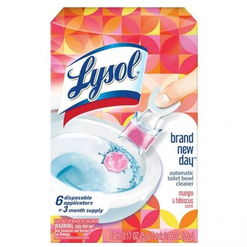 Lysol Click Gel Automatic Toilet Bowl Cleaner Cleaning and Refreshing Brand New Day – Mango & Hibi, 개6개