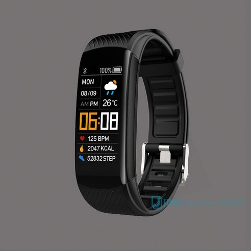 [XIG] 2021 스마트 시계 남자 여자 스포츠 Smartwatch 피트니스 트래커 시계 Ios 심장 박동 모니터 전자 시계 방수, 블랙, 하나