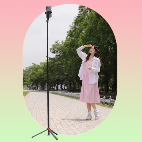 스틸덕 155cm 최고봉 셀카봉 삼각대 올인원 블루투스