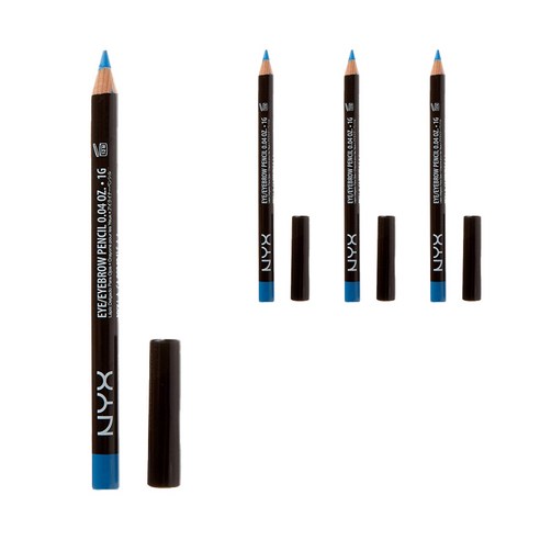 엔와이엑스 NYX 아이 앤 아이브로우 펜슬, Electric Blue, 4개