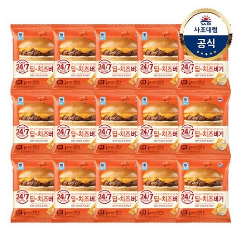 [대림냉동] 딥치즈버거 155g x15개 or 고로케버거 160g, 딥치즈버거 155g x5개 +고로케버거 160g x10