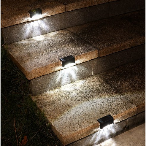오이키 계단등 태양광 엣지등 태양열 야외 부착식 정원 조명 8p, 횐빛