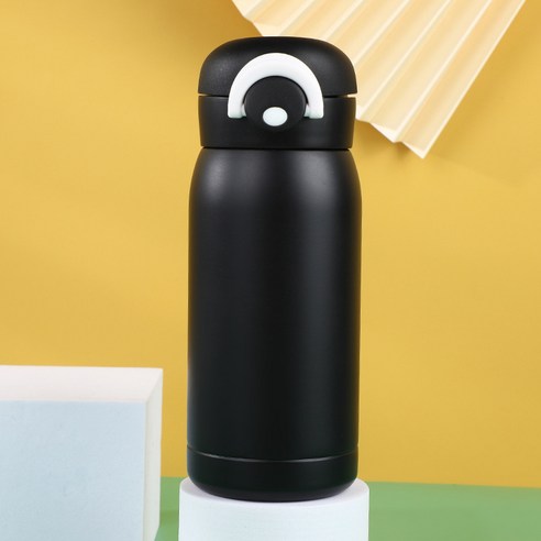 MIRTS 보온병 원터치 텀블러, 블랙, 200ML