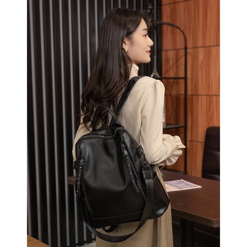 티크토크 여성 가죽 백팩 숄더백 대용량 데일리 백팩