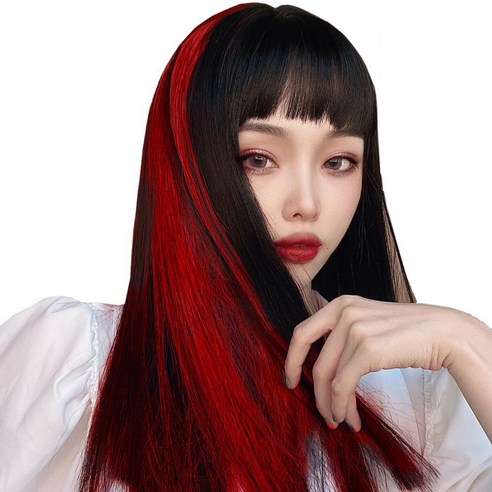 가발위드 단색 컬러피스 스트레이트 붙임머리 5.5cm(4개 1세트) 상품, 09.레드, 4개
