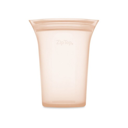 집탑 플래티넘 실리콘 지퍼백 라지 컵, 710ml, 피치 (Peach)