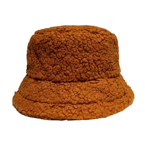 가을과 겨울 어부 모자 양고기 봉제 부드러운 따뜻한 어부 모자 숙녀 캐주얼 모자 (캐러멜 색상)