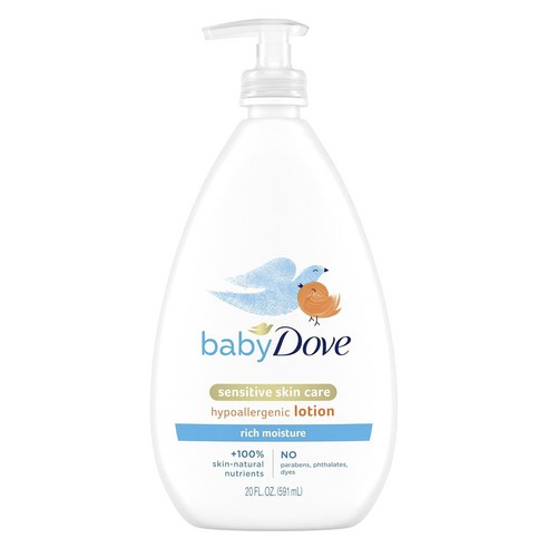 베이비도브 어린이 센서티브 스킨 케어 하이포알러제닉 리치 모이스처 로션, 1개, 591ml