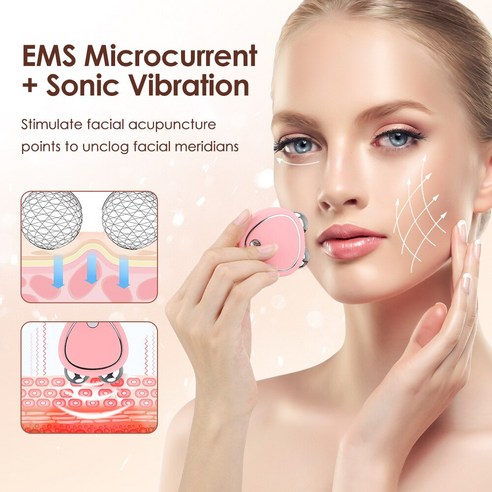 마이크로 전류 미용 기기 미니 휴대용 얼굴 슬리밍 마사지기 EMS 섬세한 윤곽 리프팅 탄력 얼굴 피부, 2.W106A3301W