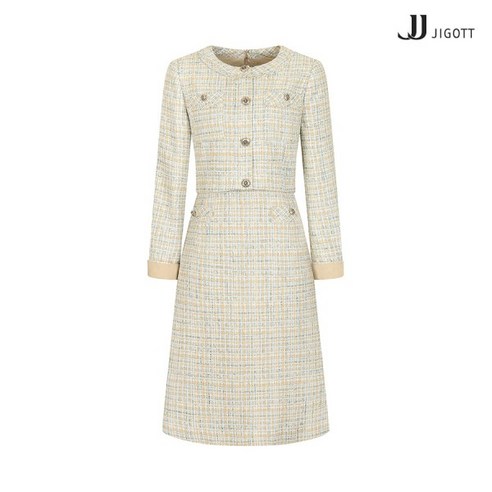 JJ지고트 재킷 스타일 롤업 트위드 원피스 GMBM0OP90