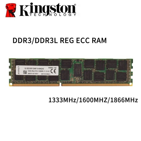 Kingston PC312800R 서버 메모리 DDR3 DDR3L 4GB 8GB 16GB 32GB 1333MHz 1600MHz 1866MHz ECC REG 2RX4, 8.8GB 1600MHz 1.5V