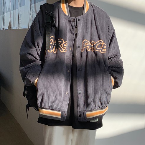 DFMEI 코듀로이 야구 의류 남자 봄과 가을 의 패션 브랜드 자켓 봄 고급 한국 유행 자켓