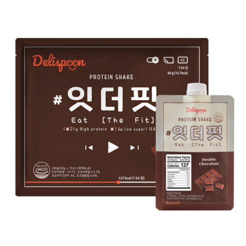 델리스푼 잇더핏 단백질 쉐이크, 40g, 7개