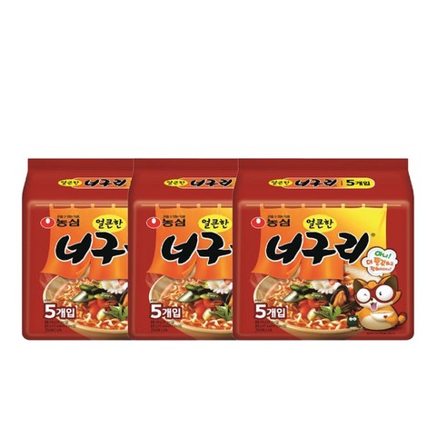 <올따옴> 농심 너구리면 5입멀티 3봉, 15개