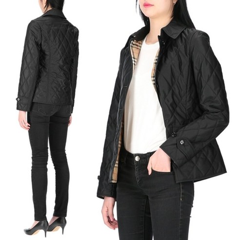Burberry [명품]버버리 페르넬리 여성 퀼팅 자켓 블랙 8049866