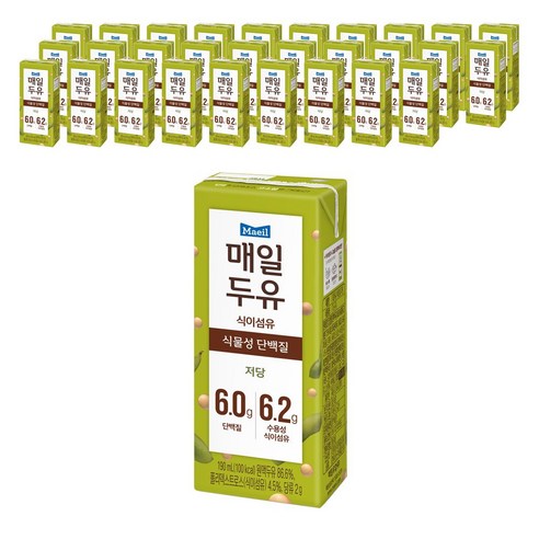 한달패키지 매일유업 매일두유 30개 식이섬유저당, 190ml