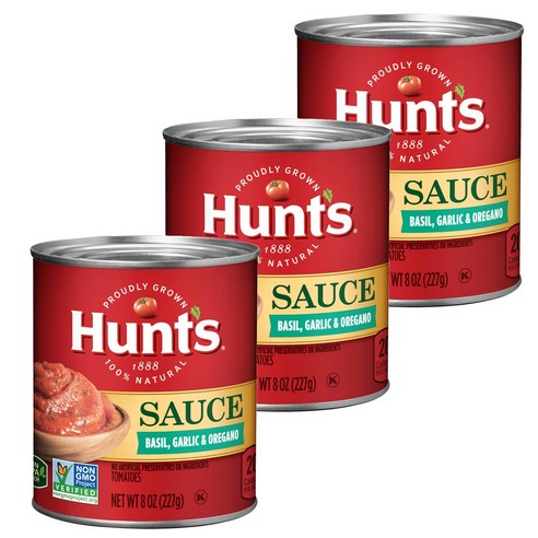 헌츠 토마토 바질 가릭 앤 오레가노 소스, 227g, 3개