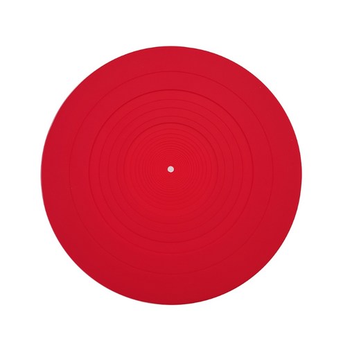 실리콘 패드 고무 LP 앤슬리스 슬립 매트 축음기 턴테이블 비닐 레코드 플레이어를위한 내구성 정전기 방지 방진, 붉은 색_4