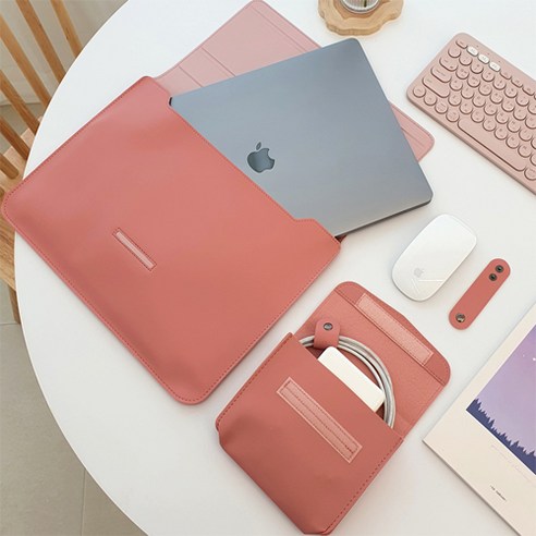 노트북 파우치 맥북에어 m1 가방 케이스 파우치 갤럭시북s 이온2 LG 그램 13 14 15 15.6인치, 핑크