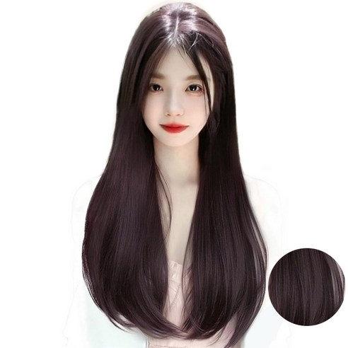 이쁘다샵 가발위드 긴머리 부분가발 슬림 스트레이트 3피스 세트, 초콜릿브라운65cm, 1개
