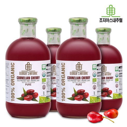 조지아스내추럴 유기농산수유 1 000ml 착즙 진액, 8개, 1L