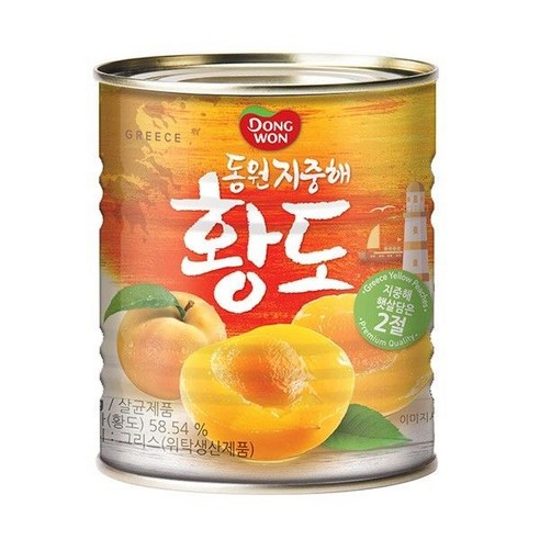 동원 지중해 황도 복숭아 820g x 3캔, 3개, 상세 설명 참조