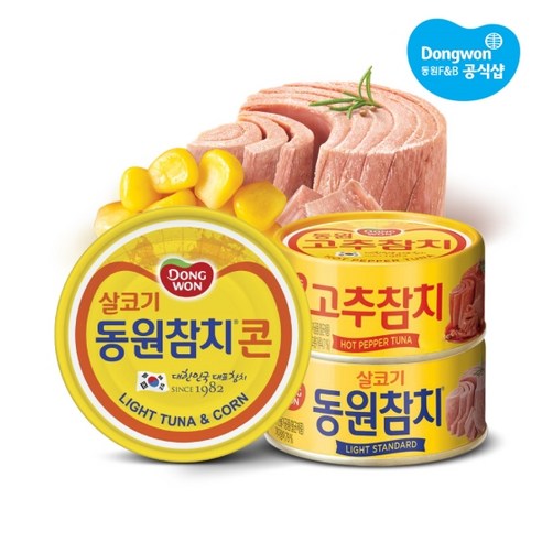 [동원] 동원참치 라이트/고추/콘 6+6, 85g, 12개