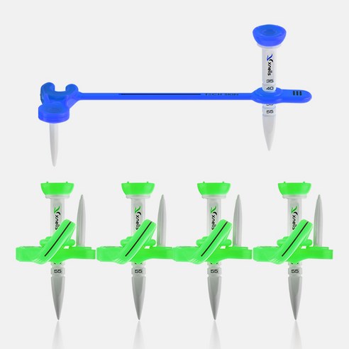 엑스넬스 컨트롤 킵티 높이조절 에이밍 골프티 티꽂이 4개세트, 그린4개, 1세트