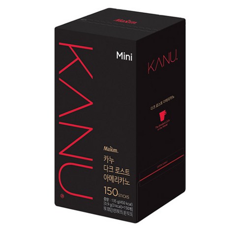 동서 커피믹스 카누 미니 다크로스트 아메리카노 150T, 1개, 900mg, 150개입 카누150 동서 커피믹스 카누 미니 다크로스트 아메리카노 150T, 1개, 900mg, 150개입 카누150